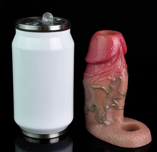 Bao Đôn Dên Dương Vật Silicone Gân Nổi Hở Đầu FAAK Có Quai Tròng Bìu